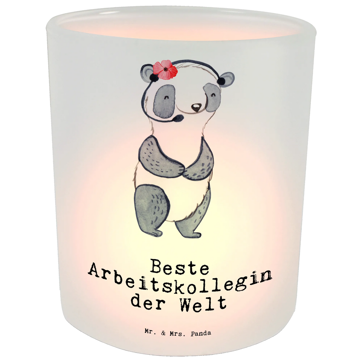 Lantern panda Best colleague in the world tealight holder, Wind light, glass tealight, for, thank you, gift, giving, birthday, birthday present, gift idea, souvenir, make you happy, gift tip, fellow worker, office, work, colleague, retirement, job, Work colleague, girlfriend, farewell gift, co-worker