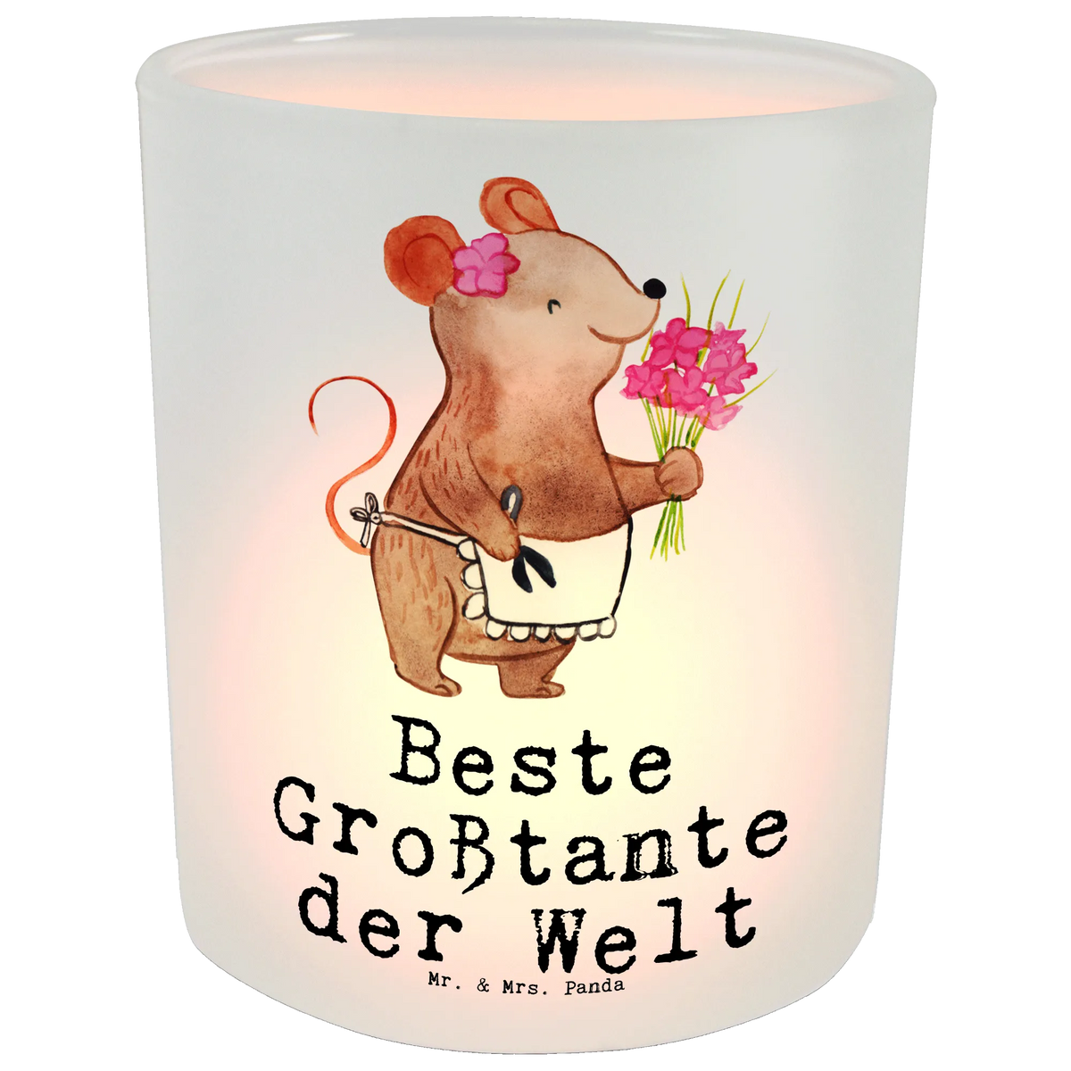 Lantern Mouse Best Great Aunt in the World glass tealight, Wind light, tealight holder, for, thank you, gift, giving, birthday, birthday present, gift idea, souvenir, make you happy, gift tip, aunt, aunts, favorite aunt, best, big, niece, nephew, family, great aunt, sister, Great aunt, trifle