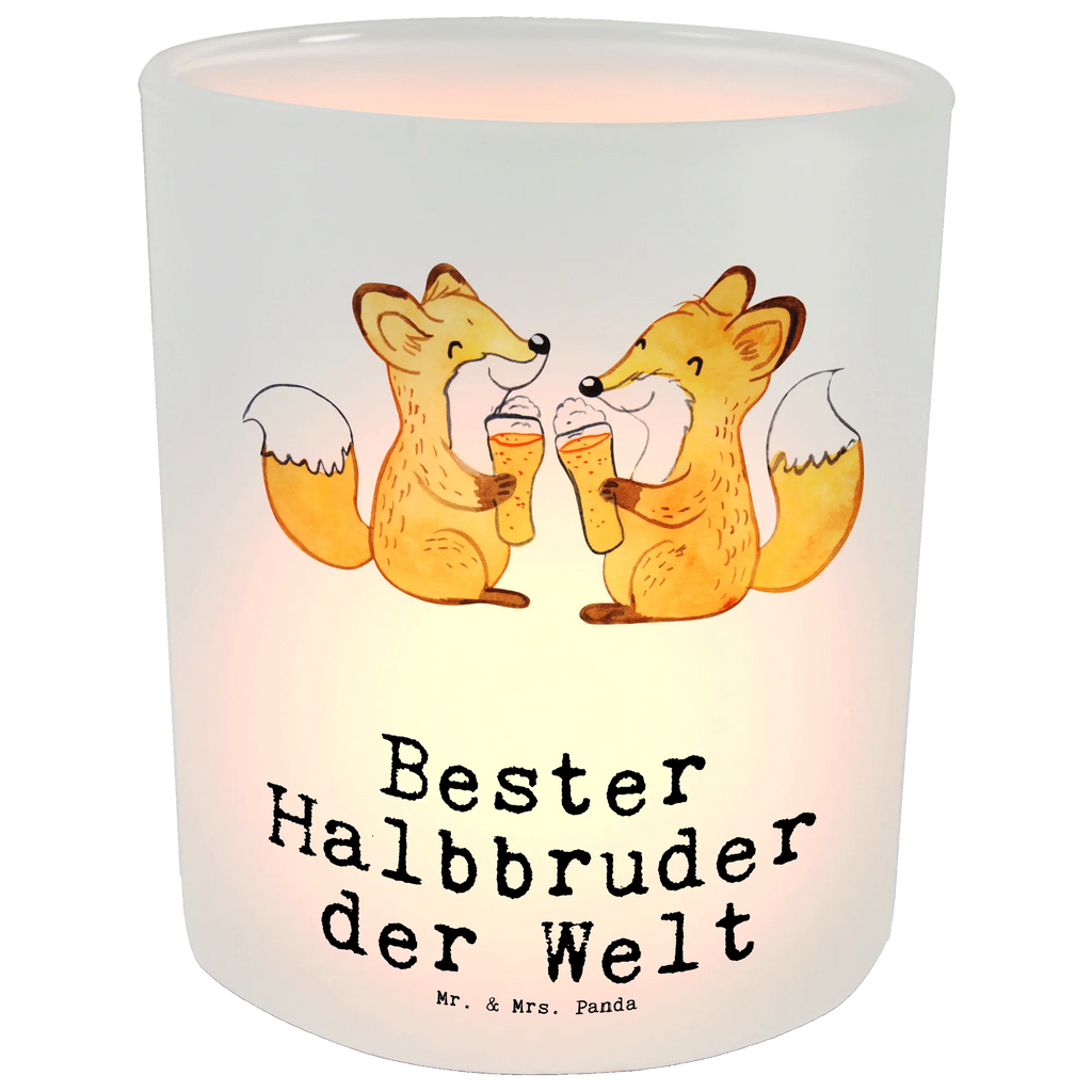 Lantern Fox Best Half Brother in the World glass tealight, Wind light, tealight holder, for, thank you, gift, giving, birthday, birthday present, gift idea, souvenir, make you happy, gift tip, family, Half brother, step siblings, best, brother, brother heart, siblings, sister, brudi, son, present, step, step brother, trifle