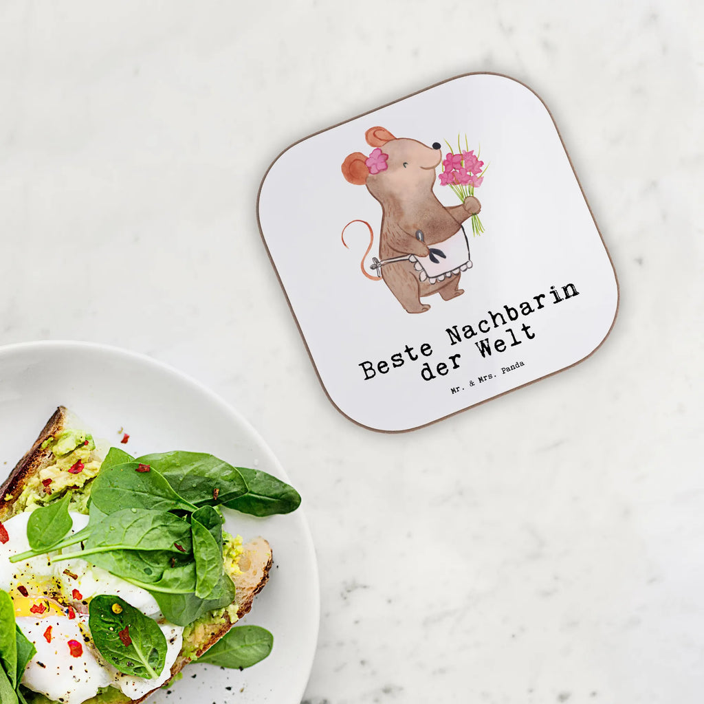 Square coaster Mouse Best neighbor in the world presents, Coasters, party, gifts, breakfast, glass coasters, gift, for, thank you, giving, birthday, birthday present, gift idea, souvenir, make you happy, gift tip, neighborhood, friendship, Neighbor, neighbor, resident, friend, neighbors