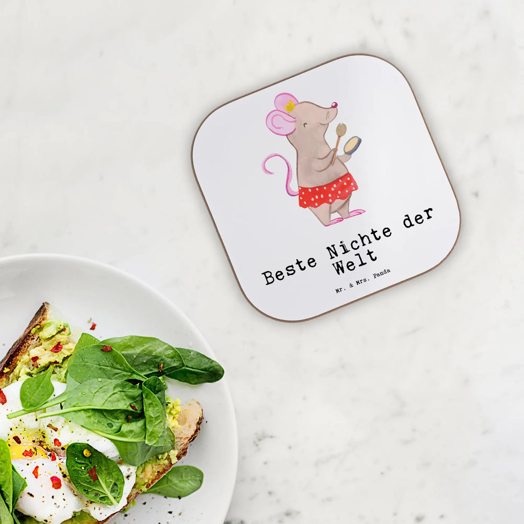 Square coaster Mouse best niece in the world Coasters, gifts, gift, presents, breakfast, party, glass coasters, for, thank you, giving, birthday, birthday present, gift idea, souvenir, make you happy, gift tip, aunt, Niece, godchild, christening, brother&#39;s daughter, sister&#39;s daughter, godmother, best, godfather, uncle