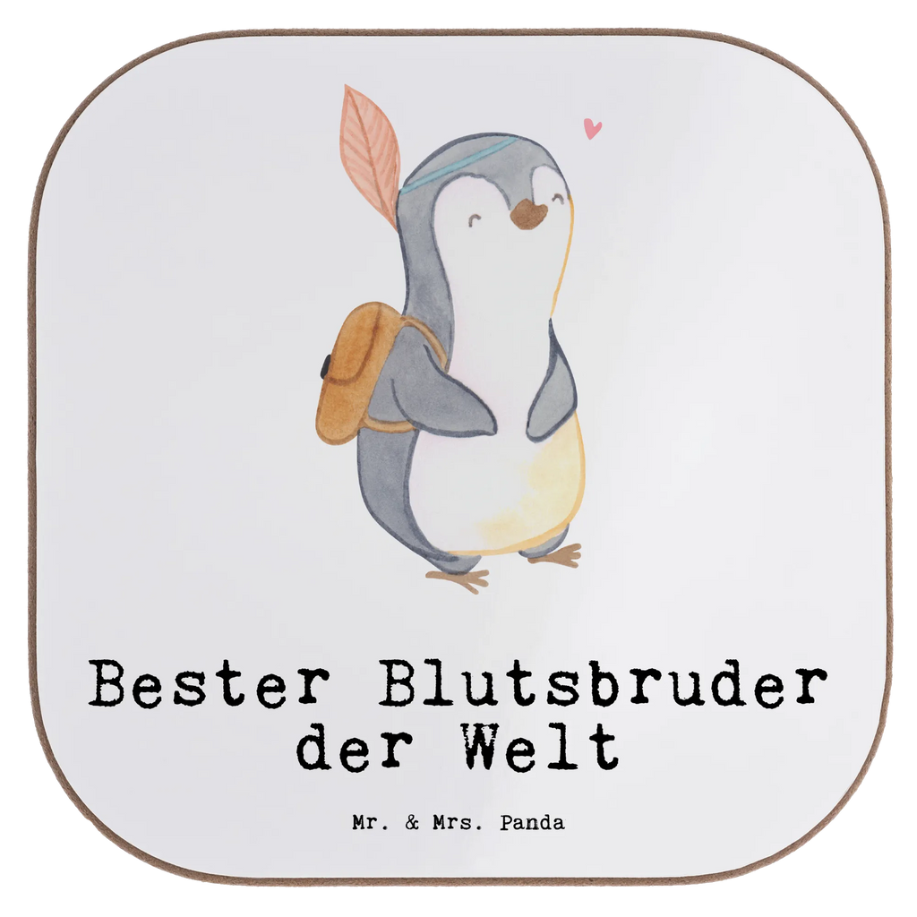 Square coaster penguin Best blood brother in the world gifts, presents, gift, Coasters, party, glass coasters, breakfast, for, thank you, giving, birthday, birthday present, gift idea, souvenir, make you happy, gift tip, siblings, little thing, family, heartfelt brother, best, blood siblings, Blood brother, brothers, Sido, friend