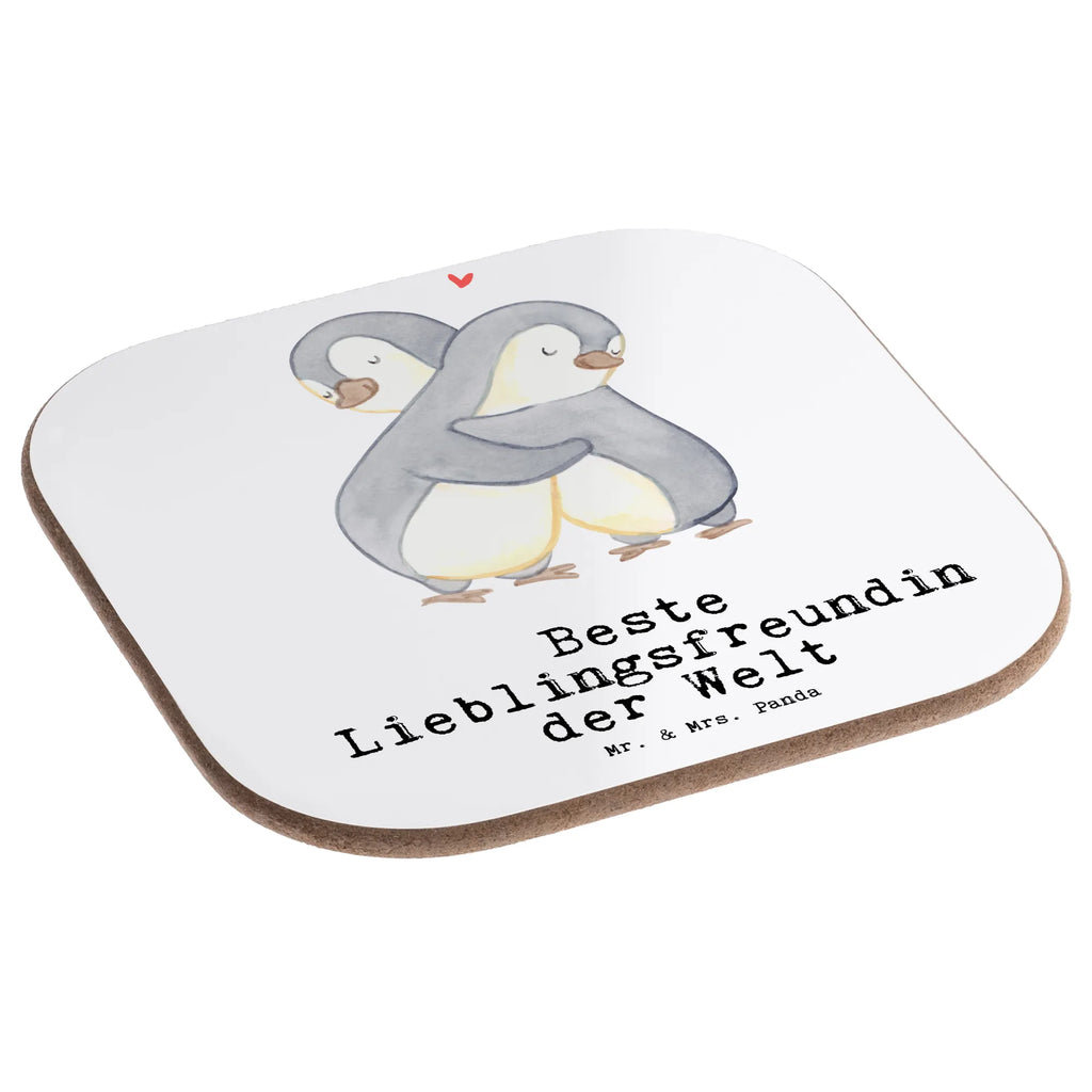 Podkładka Pingwin Najlepsza ulubiona przyjaciółka na świecie dla, Dziękuję, Prezent, Wręczyć, Urodziny, Prezent urodzinowy, Pomysł na prezent, Podziękować, Upominek, Sprawić radość, Tip na prezent