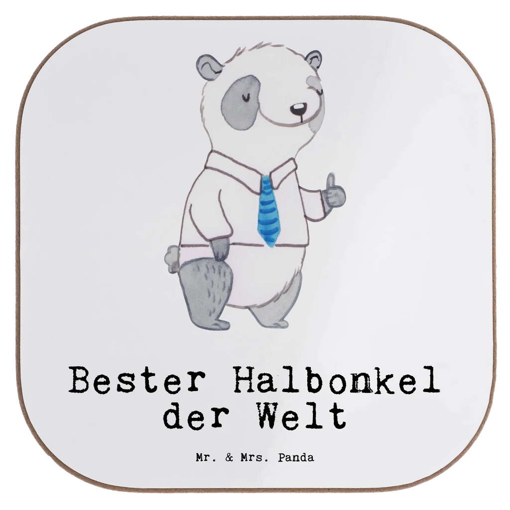 Square coaster panda Best half uncle in the world gift, party, breakfast, gifts, presents, glass coasters, Coasters, for, thank you, giving, birthday, birthday present, gift idea, souvenir, make you happy, gift tip, step, step-sibling, half-uncle, step-uncle, family, trifle, best uncle, Uncle