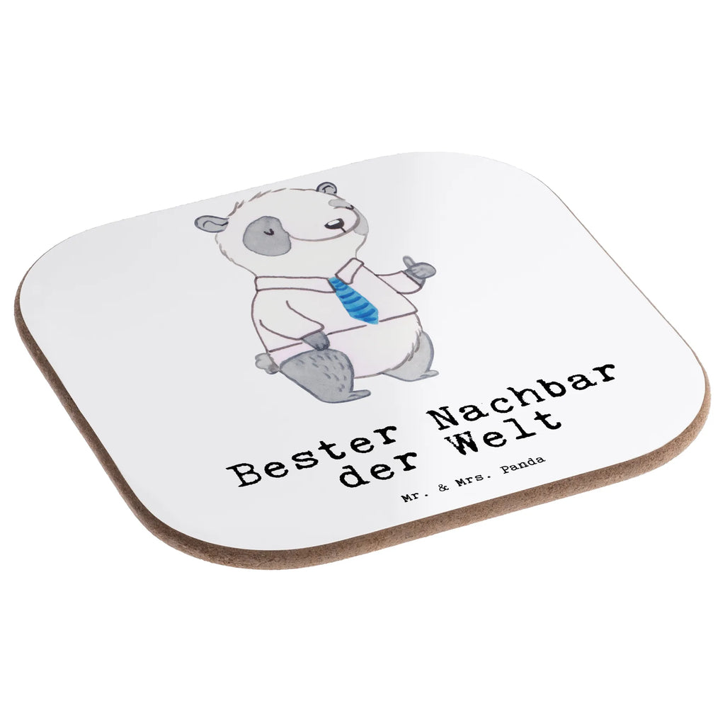 Square coaster panda Best neighbor in the world Coasters, party, gifts, glass coasters, gift, breakfast, presents, for, thank you, giving, birthday, birthday present, gift idea, souvenir, make you happy, gift tip, Neighbor, Neighbors, Adjacent, Friend, Resident, Neighborhood, Friendship, Thank You