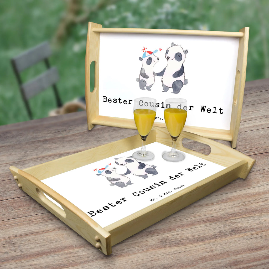 Serviertablett Panda Bester Cousin der Welt Serviertablett, Dekotablett, Küchentablett, Holztablett, Frühstückstablett, Tablett, für, Dankeschön, Geschenk, Schenken, Geburtstag, Geburtstagsgeschenk, Geschenkidee, Danke, Bedanken, Mitbringsel, Freude machen, Geschenktipp, Verwandtschaft, Familie, Cousin, Cousine, Sohn von Tante, Sohn von Onkel, Kousin, Vetter