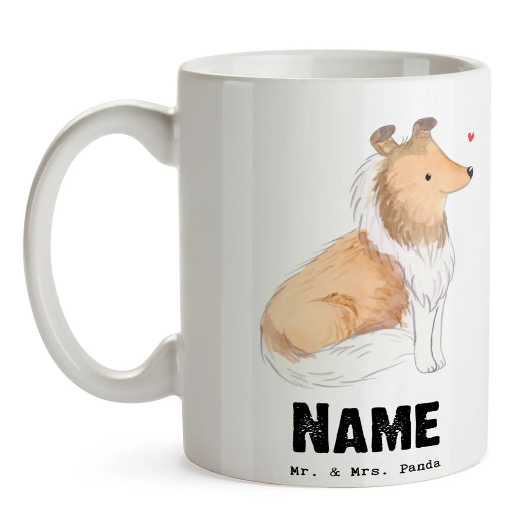 Personalisierte Tasse Langhaar Collie Lebensretter Namen, Tasse mit Namen, Tasse, Drucken, Namenstasse, Wunschname, Personalisierte Tasse, Personalisiert, Geschenk, Schenken, Hund, Hunderasse, Rassehund, Hundebesitzer, Tierfreund, Welpe, Langhaar Collie, Britischer Hütehund