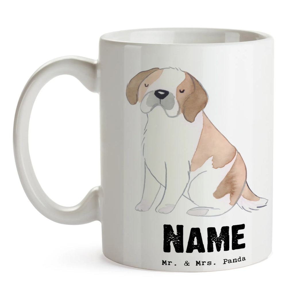 Personalisierte Tasse Saint Bernard Lebensretter Namen, Tasse, Namenstasse, Wunschname, Tasse mit Namen, Drucken, Personalisiert, Personalisierte Tasse, Hund, Hunderasse, Rassehund, Hundebesitzer, Geschenk, Tierfreund, Schenken, Welpe, Saint Bernard Dog, Saint Bernard, Perro San Bernardo, Chien du Saint-Bernard, St. Bernhardshund