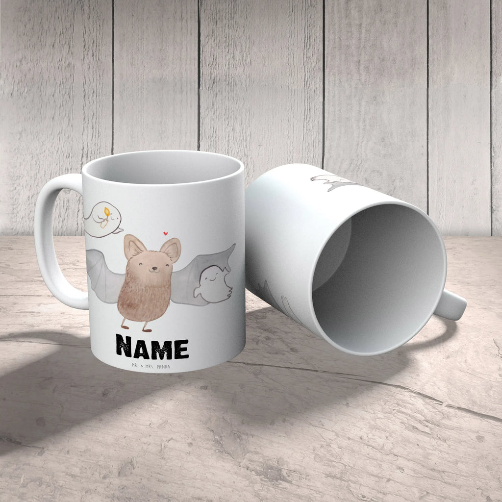 Personalisierte Tasse Fledermaus Gespenster Wunschname, Drucken, Tasse, Tasse mit Namen, Personalisiert, Personalisierte Tasse, Namen, Namenstasse, Halloween, Deko, Martinssingen, Dekoration, Geschenke, Schenken, Gespenster, Fledermaus, Trick or Treat, Süßes sonst gibt's saures, Halloween Deko