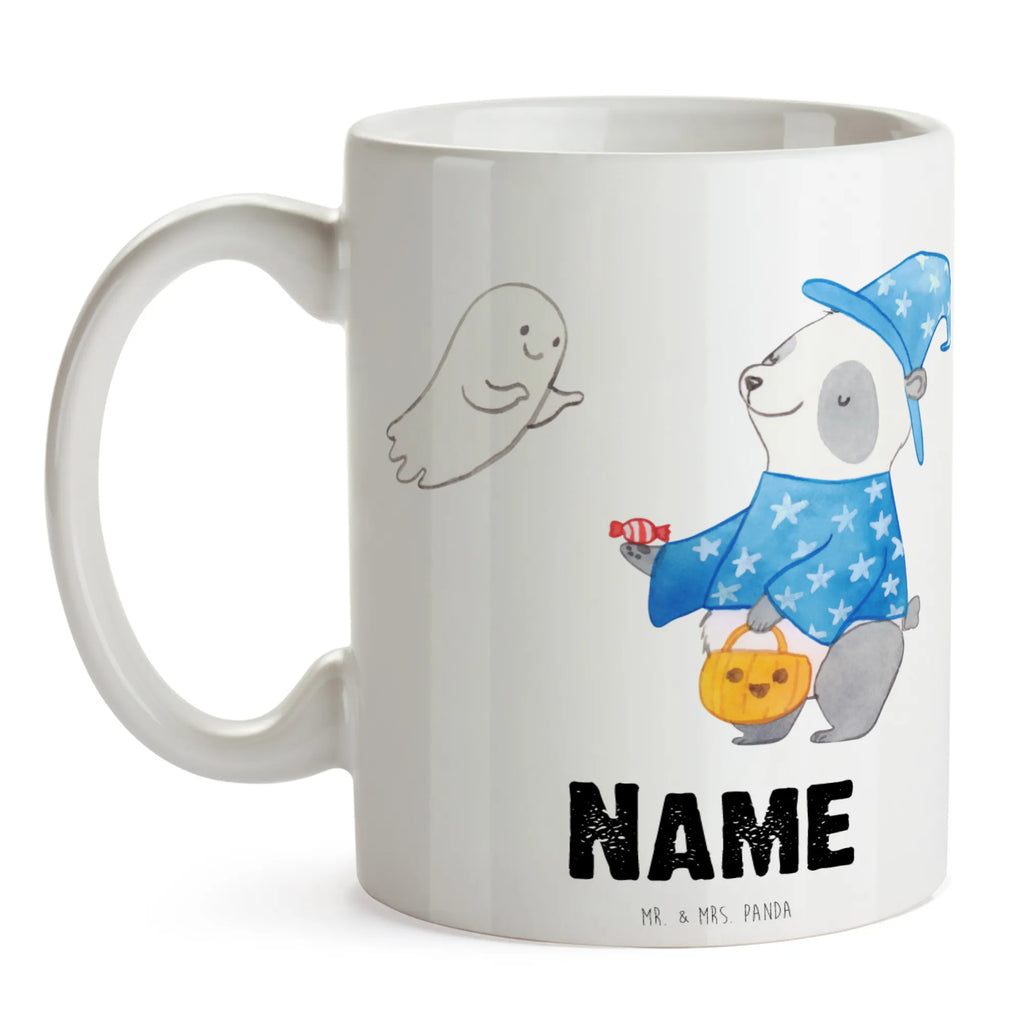 Personalisierte Tasse Panda Zauberer Tasse mit Namen, Personalisiert, Personalisierte Tasse, Wunschname, Namen, Namenstasse, Tasse, Drucken, Halloween, Deko, Martinssingen, Dekoration, Geschenke, Schenken, Süßes sonst gibt's saures, Trick or Treat, Gespenst, Halloween Deko, Panda, Zauberer