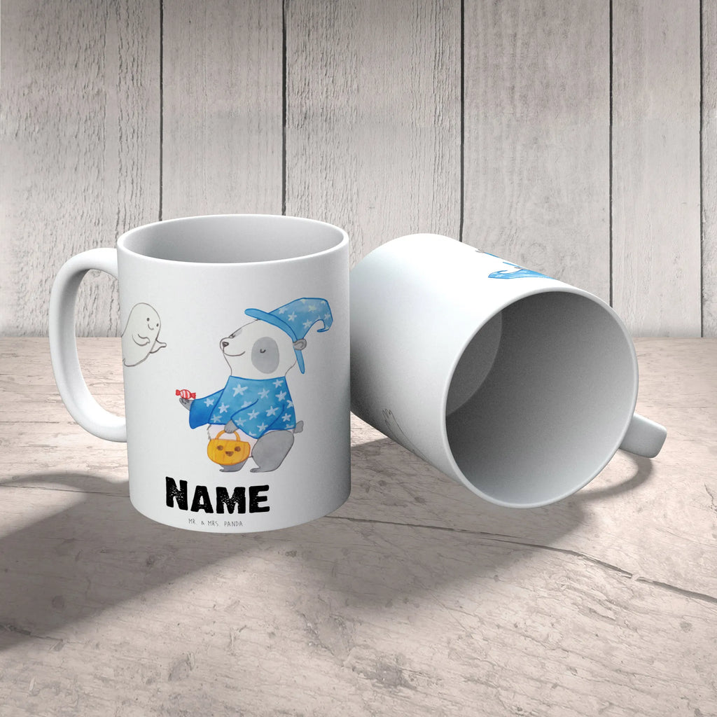 Personalisierte Tasse Panda Zauberer Tasse mit Namen, Personalisiert, Personalisierte Tasse, Wunschname, Namen, Namenstasse, Tasse, Drucken, Halloween, Deko, Martinssingen, Dekoration, Geschenke, Schenken, Süßes sonst gibt's saures, Trick or Treat, Gespenst, Halloween Deko, Panda, Zauberer