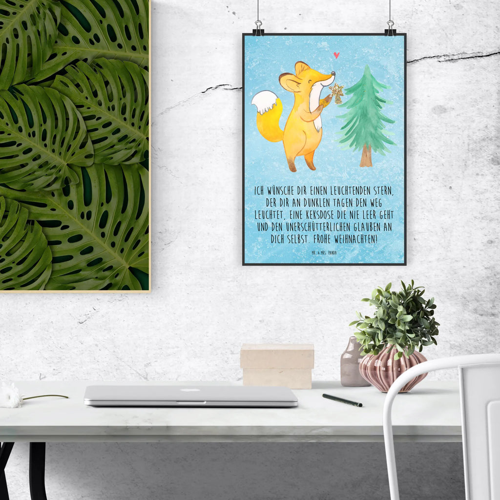 Poster Fox Christmas tree Designposter, Mr. & Mrs. Panda Poster, Kunstdruck, drucke, kunstposter, grafikposter, wanddruck, wandkunst, Poster, Bild, Wanddeko Bild, kunst für die wand, kunstdruck poster, Wanddekoration, Bild für Wand, Wandposter, Deko Bild, Wandbild, Plakat, Posterdruck, Wandschmuck, wanddeko, Heiligabend, Advent, Nikolaus, Weihnachtsdeko, Weihnachten, Winter, Wintermotiv, Weihnachtsmann, Weihnachtstage, Fuchs, Weihnachtsdekoration, Schlittschuh, Weihnachtszeit