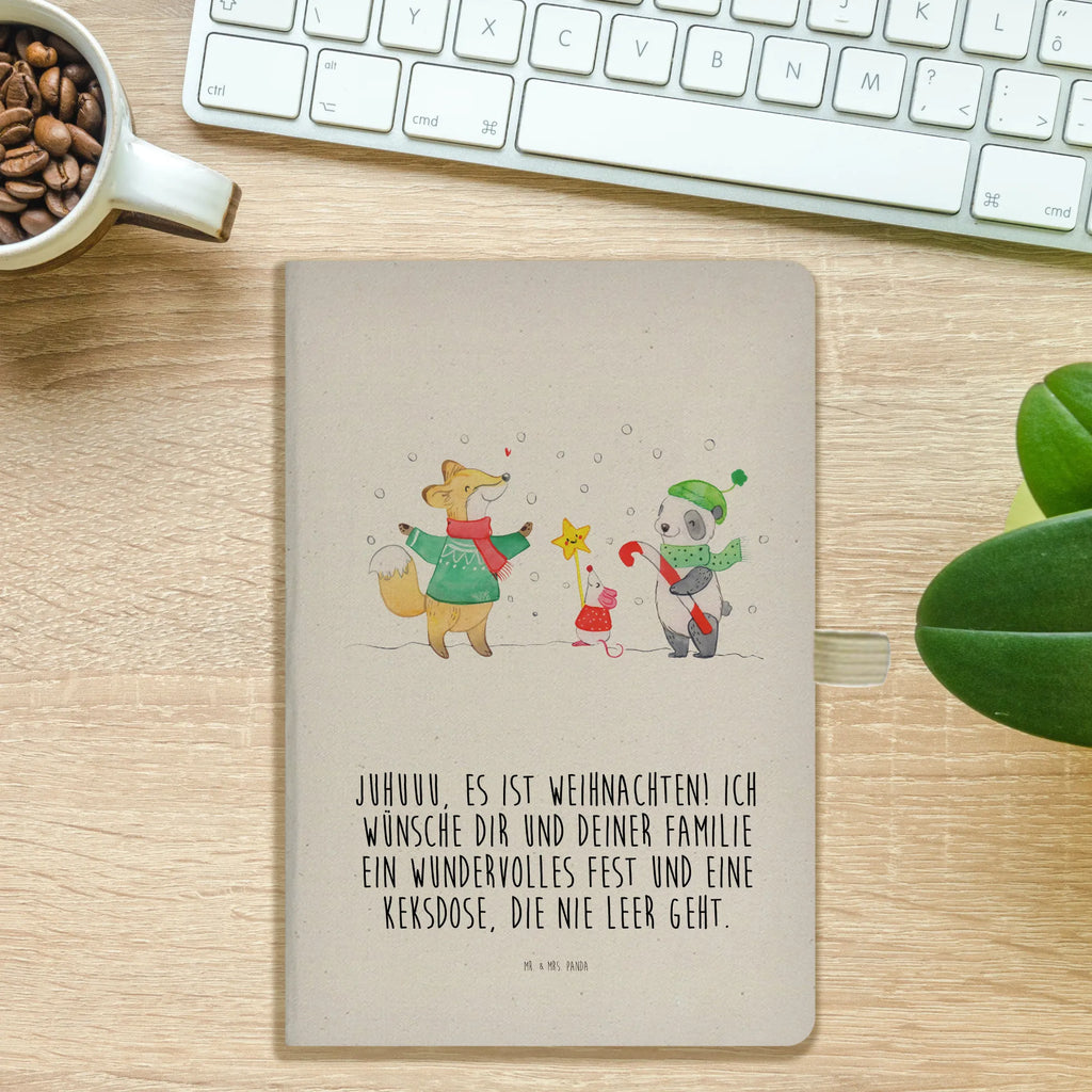 Cotton notebook winter Christmas joy notepad, writing book, journal, address book, diary, notebook, sketchbook, notes, entry book, Winter, Christmas, Christmas time, snow, christmas eve, christmas days, fir tree, christmas tree, fox, santa claus, winter, christmas, christmas time