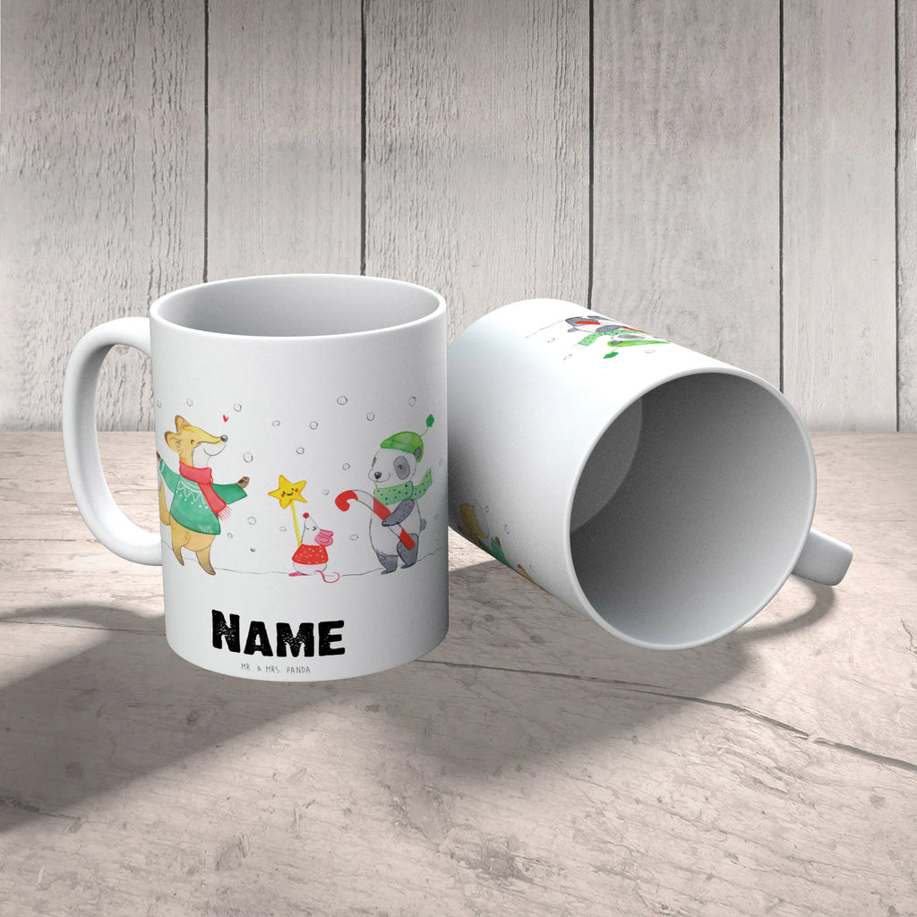 Personalisierte Tasse Winter Weihnachtsfreude Namen, Personalisiert, Personalisierte Tasse, Namenstasse, Tasse, Wunschname, Drucken, Tasse mit Namen, Weihnachten, Winter, Weihnachtsdeko, Nikolaus, Advent, Heiligabend, Wintermotiv, Weihnachtsbaum, Weihnachtszeit, Fuchs, Tannenbaum, Weihnachtstage, Weihnachtsmann