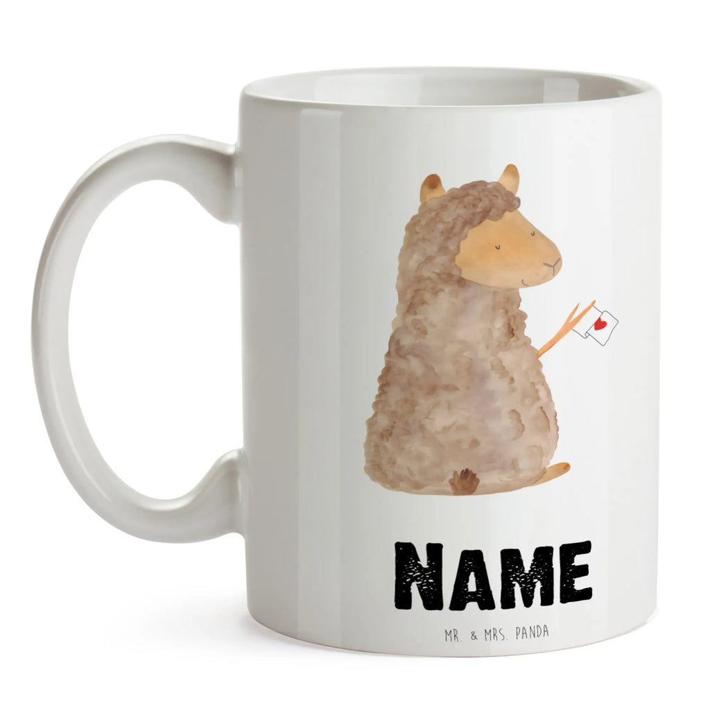 Personalisierte Tasse Alpaka Fahne Personalisiert, Tasse, Namenstasse, Tasse mit Namen, Namen, Drucken, Wunschname, Personalisierte Tasse, Alpaka, Lama, Liebe, Lamas, Alpakas