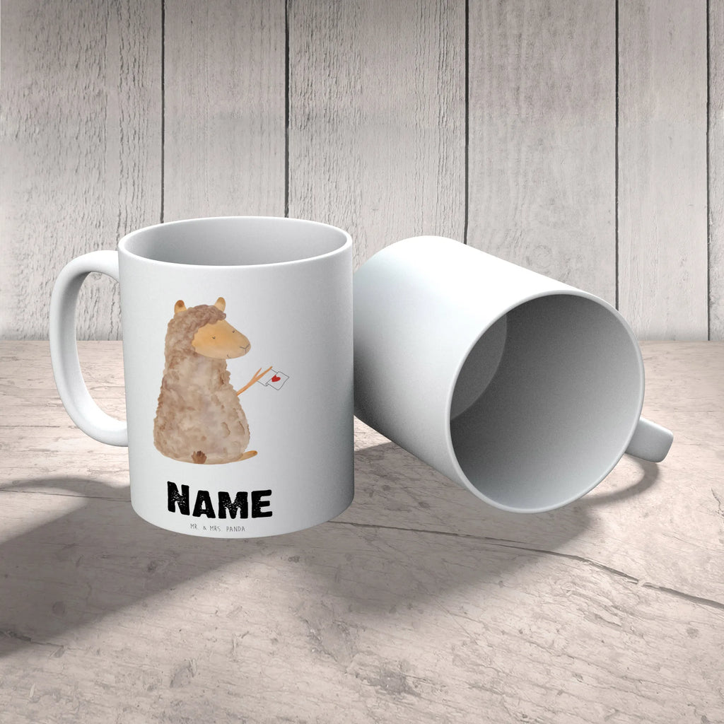 Personalisierte Tasse Alpaka Fahne Personalisiert, Tasse, Namenstasse, Tasse mit Namen, Namen, Drucken, Wunschname, Personalisierte Tasse, Alpaka, Lama, Liebe, Lamas, Alpakas