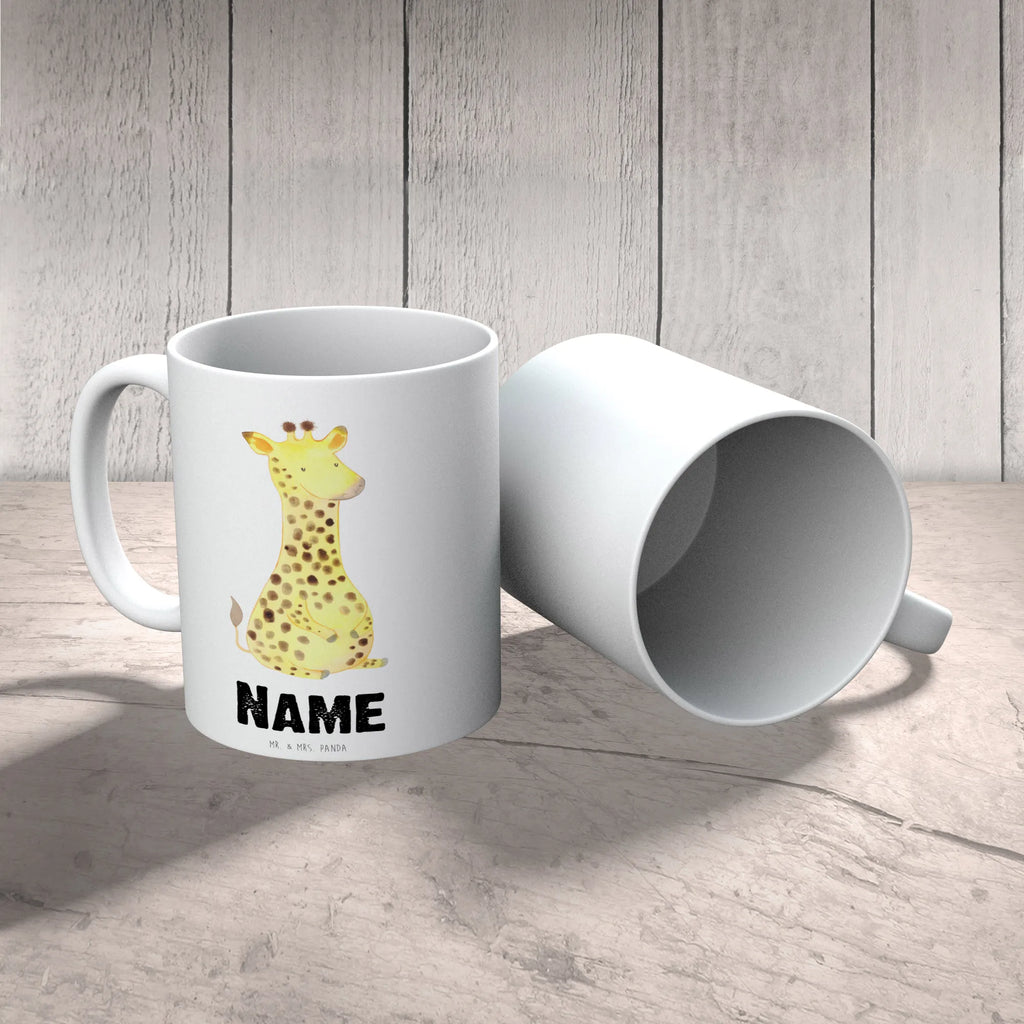 Personalisierte Tasse Giraffe Zufrieden Wunschname, Tasse mit Namen, Drucken, Namenstasse, Personalisierte Tasse, Namen, Personalisiert, Tasse, Afrika, Wildtiere, Abenteuer, Glück, Zufrieden, Giraffe