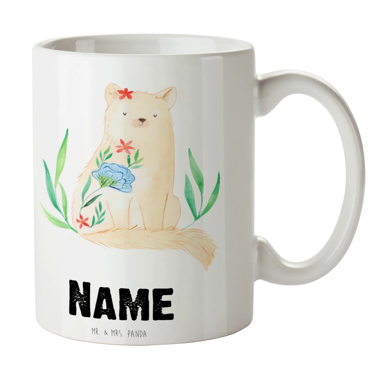 Personalised cup Cat Flower cat, tomcat, kitty, meow, kitten, housecat, mama cat, love cats, cat image, cat fan, cat lover, cat fancier, cat decoration, gift for cat lover, cat owner, funny cats, cat sayings, cat motto, funny cat gifts, fan merchandise, cat stuff, animal lover, courage outburst, self-love, Cat, self-care, motivation