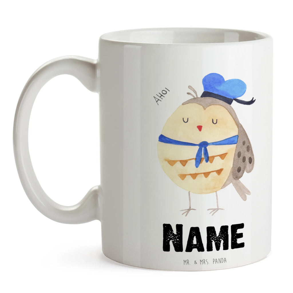 Personalisierte Tasse Eule Matrosen Tasse mit Namen, Tasse, Namen, Namenstasse, Personalisiert, Personalisierte Tasse, Wunschname, Drucken, Eule, Seefahrer, Matrose, Ehe, Hochzeitstag Geschenk, Eule Deko, Owl, Freundin, Eule Spruch, Wortspiel lustig, Heimathafen