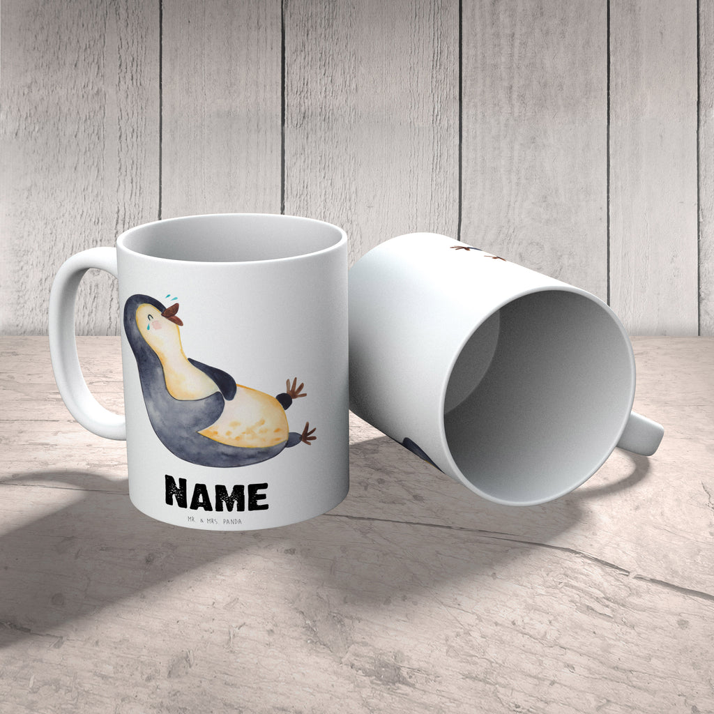 Personalisierte Tasse Pinguin lachend Personalisierte Tasse, Namenstasse, Wunschname, Personalisiert, Tasse, Namen, Drucken, Tasse mit Namen, Pinguin, Pinguine, lustiger Spruch, Optimismus, Fröhlich, Lachen, Humor, Fröhlichkeit