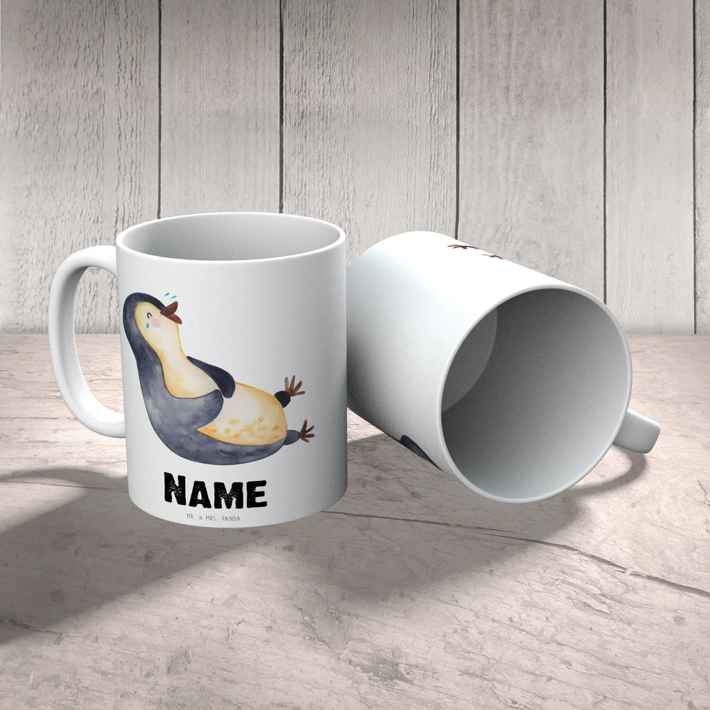 Personalisierte Tasse Pinguin lachend Personalisierte Tasse, Namen, Wunschname, Tasse, Namenstasse, Personalisiert, Drucken, Tasse mit Namen, Pinguin, Lachen, lustiger Spruch, Fröhlich, Pinguine, Optimismus, Humor, Fröhlichkeit