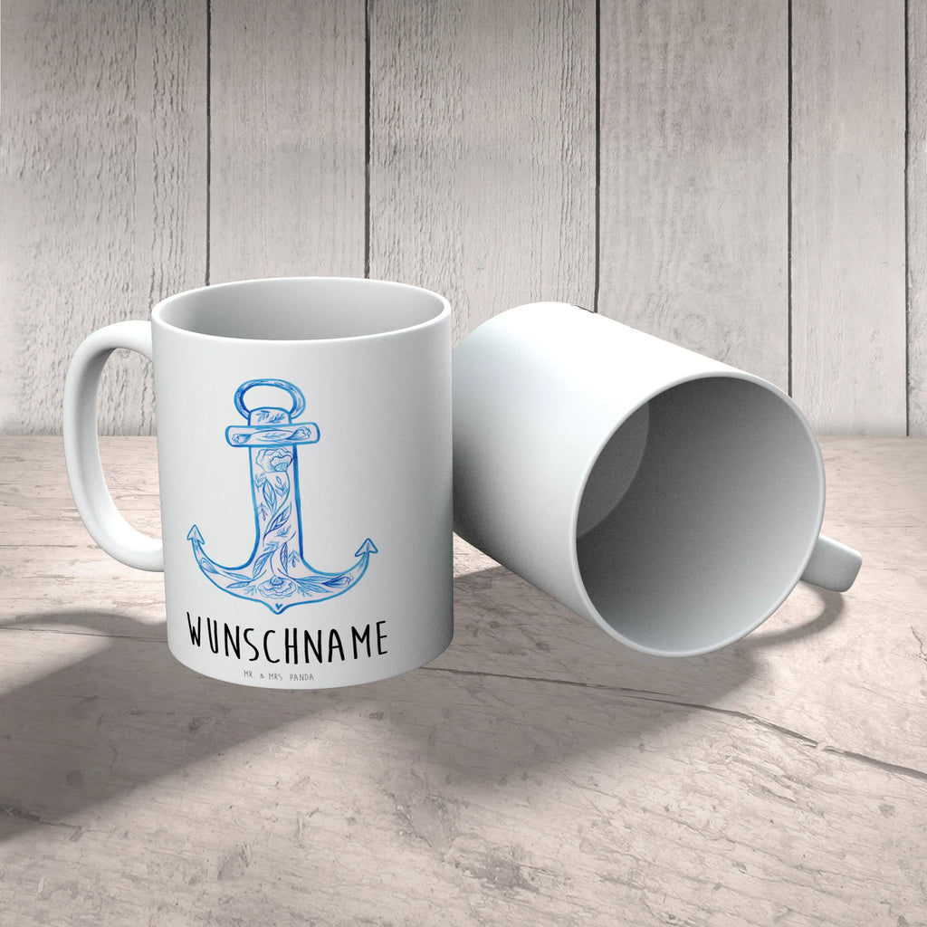 Personalisierte Tasse Anker Blau Namen, Personalisierte Tasse, Namenstasse, Wunschname, Tasse, Tasse mit Namen, Drucken, Personalisiert, Tiermotive, Gute Laune, lustige Sprüche, Tiere
