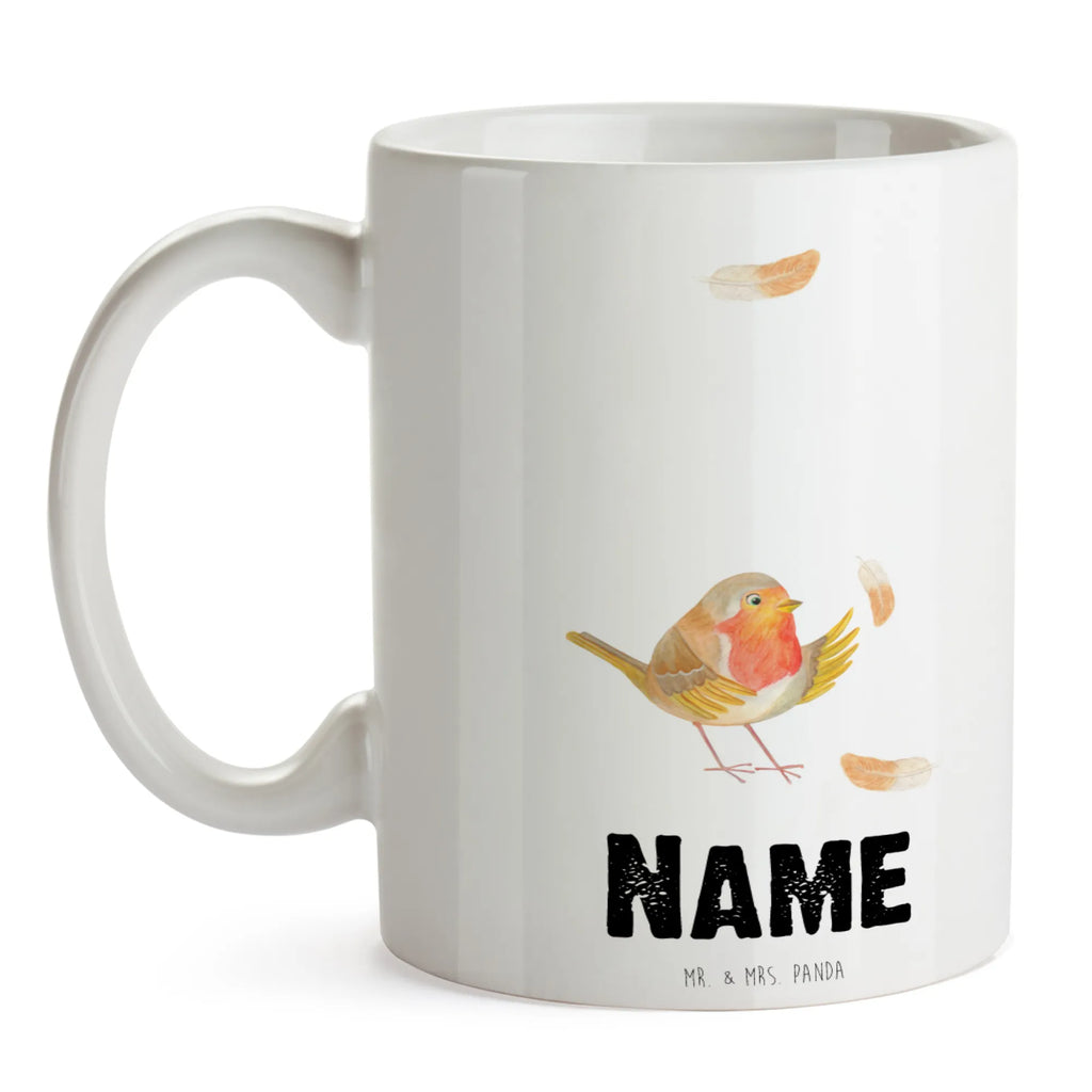 Personalisierte Tasse Rotkehlchen mit Federn Drucken, Namen, Tasse mit Namen, Wunschname, Namenstasse, Personalisierte Tasse, Personalisiert, Tasse, Tiermotive, Gute Laune, lustige Sprüche, Tiere, Motivationsbilder, Motivation Sprüche, fliegen, Spruch Motivation, Rotkehlchen, What if i fall, Spruch Mut, Vogel