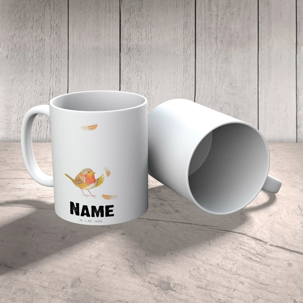 Personalisierte Tasse Rotkehlchen mit Federn Drucken, Namen, Tasse mit Namen, Wunschname, Namenstasse, Personalisierte Tasse, Personalisiert, Tasse, Tiermotive, Gute Laune, lustige Sprüche, Tiere, Motivationsbilder, Motivation Sprüche, fliegen, Spruch Motivation, Rotkehlchen, What if i fall, Spruch Mut, Vogel