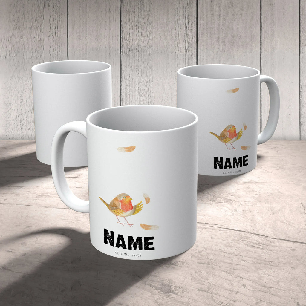 Personalisierte Tasse Rotkehlchen mit Federn Drucken, Namen, Tasse mit Namen, Wunschname, Namenstasse, Personalisierte Tasse, Personalisiert, Tasse, Tiermotive, Gute Laune, lustige Sprüche, Tiere, Motivationsbilder, Motivation Sprüche, fliegen, Spruch Motivation, Rotkehlchen, What if i fall, Spruch Mut, Vogel