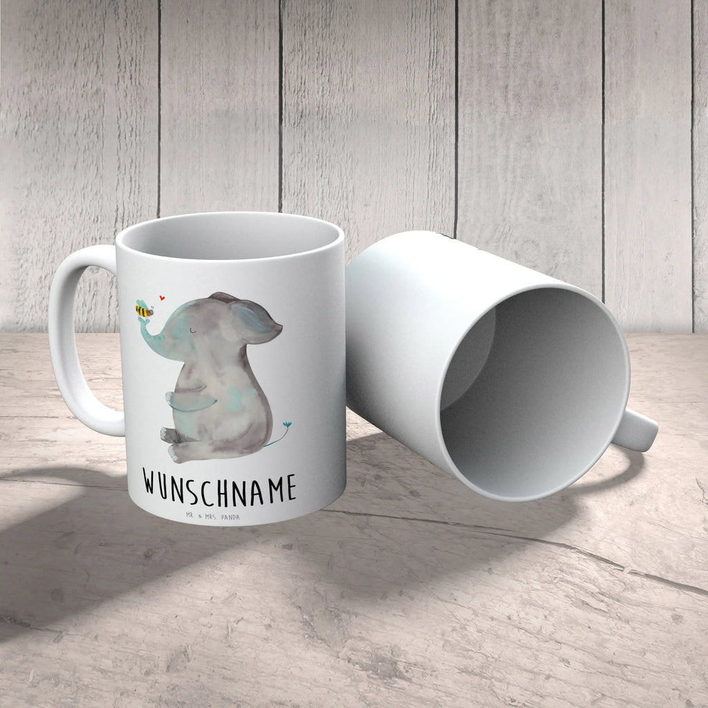 Personalised cup elephant bee small animals, cute, funny, cute animal motives, hand drawn, small world, funny sayings, good mood, happy, gifts, gift ideas, special gifts, animal lover, card, bee, love gift, proof of love, wedding gift, marriage proposal, love saying, love, elephant, anniversary