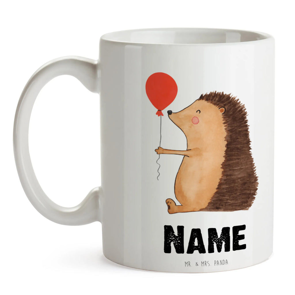Personalisierte Tasse Igel mit Luftballon Namenstasse, Personalisierte Tasse, Personalisiert, Tasse, Drucken, Namen, Wunschname, Tasse mit Namen, Tiermotive, Gute Laune, lustige Sprüche, Tiere, Igel, Glückwunsch, Ballon, Herzlichen Glückwunsch, Geburtstagskind, Geburtstag, Happy Birthday