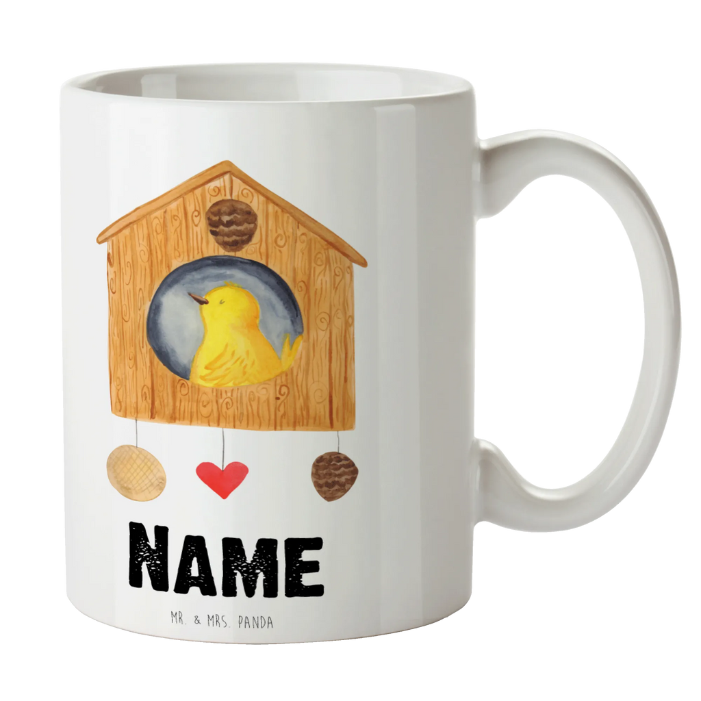 Personalisierte Tasse Vogelhaus Personalisiert, Namenstasse, Tasse mit Namen, Tasse, Personalisierte Tasse, Namen, Wunschname, Drucken, Tiermotive, Gute Laune, lustige Sprüche, Tiere, Home sweet home, Vögel, Familie, Wohnung, Lieblingsort, Vogel, Eigenheim, Zuhause, Nest, Castle, Vogelhaus, Haus, Vogelhäuschen, unser Haus