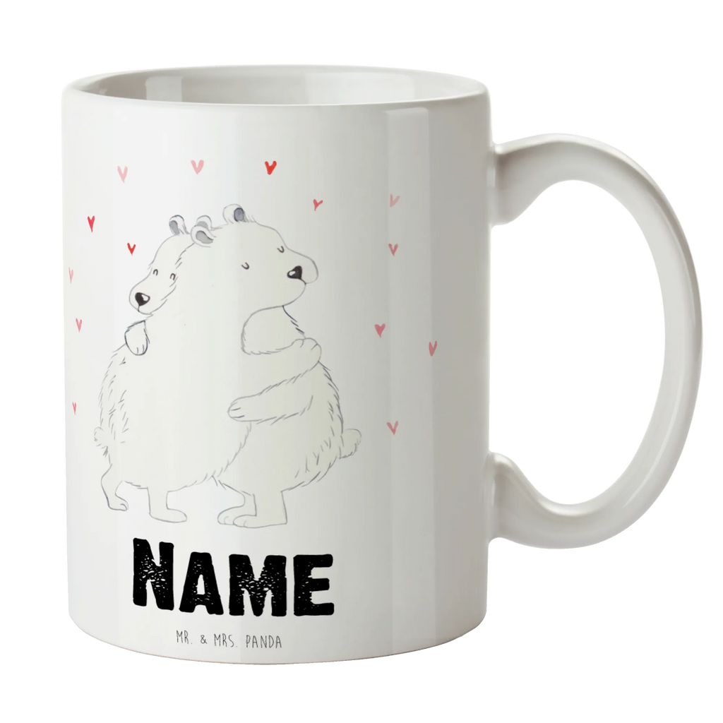 Personalised cup Icebear Embrace small animals, cute, funny, cute animal motives, hand drawn, small world, funny sayings, good mood, happy, gifts, gift ideas, special gifts, animal lover, card