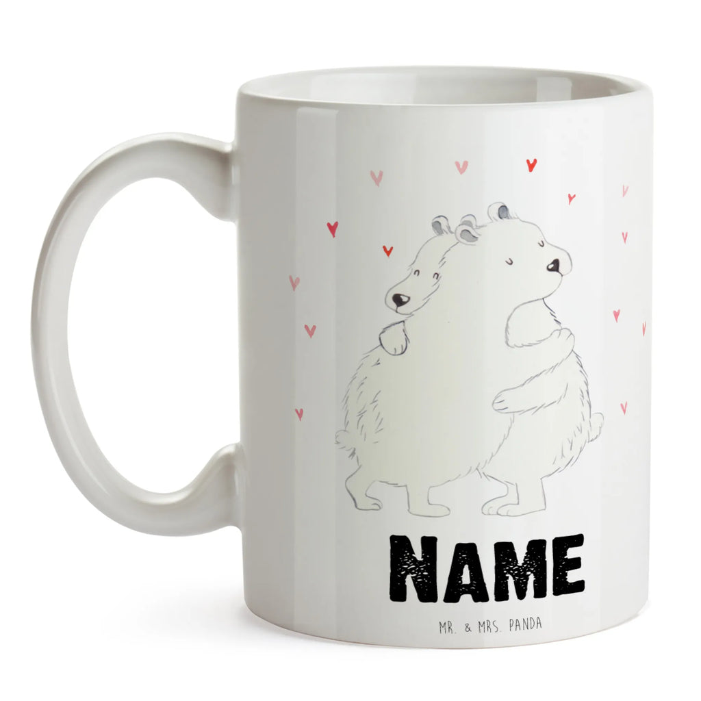 Personalised cup Icebear Embrace small animals, cute, funny, cute animal motives, hand drawn, small world, funny sayings, good mood, happy, gifts, gift ideas, special gifts, animal lover, card