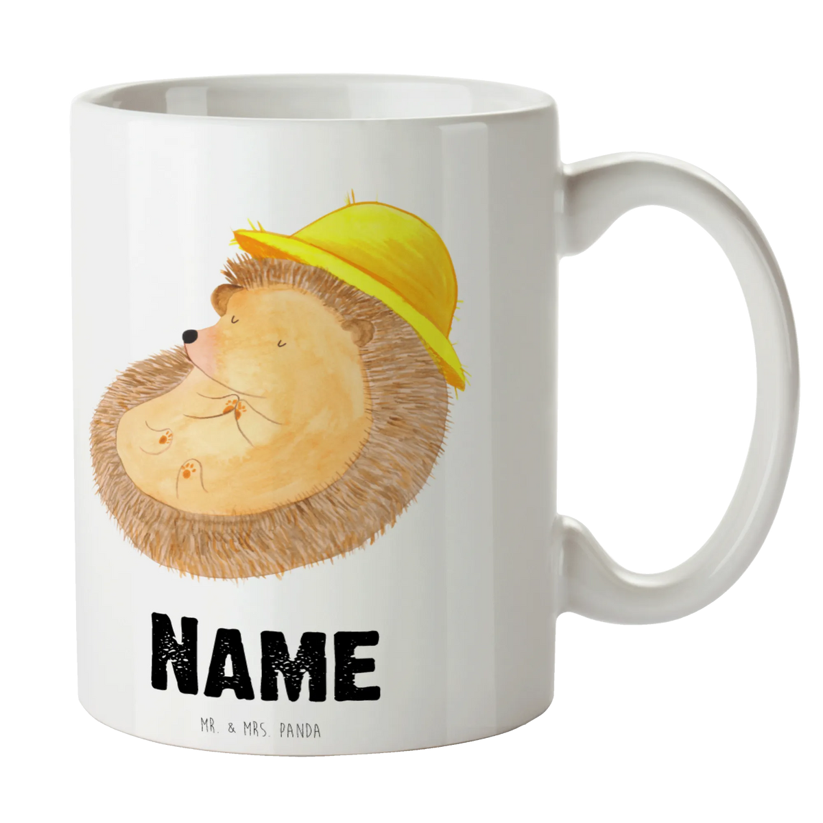 Personalised cup Hedgehog Pray small animals, cute, funny, cute animal motives, hand drawn, small world, funny sayings, good mood, happy, gifts, gift ideas, special gifts, animal lover, card, life, hedgehog, gratitude, sun hat, enjoy, hedgehog with hat, God, be grateful, Amen, pray