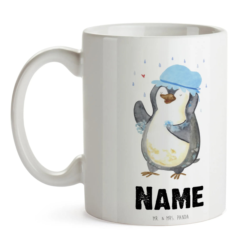 Personalisierte Tasse Pinguin duscht Personalisiert, Drucken, Tasse mit Namen, Personalisierte Tasse, Tasse, Namenstasse, Namen, Wunschname, Pinguin, Motivation, Neuanfang, Lebensmotto, Pinguine, glücklich sein, Dusche, Neustart, duschen