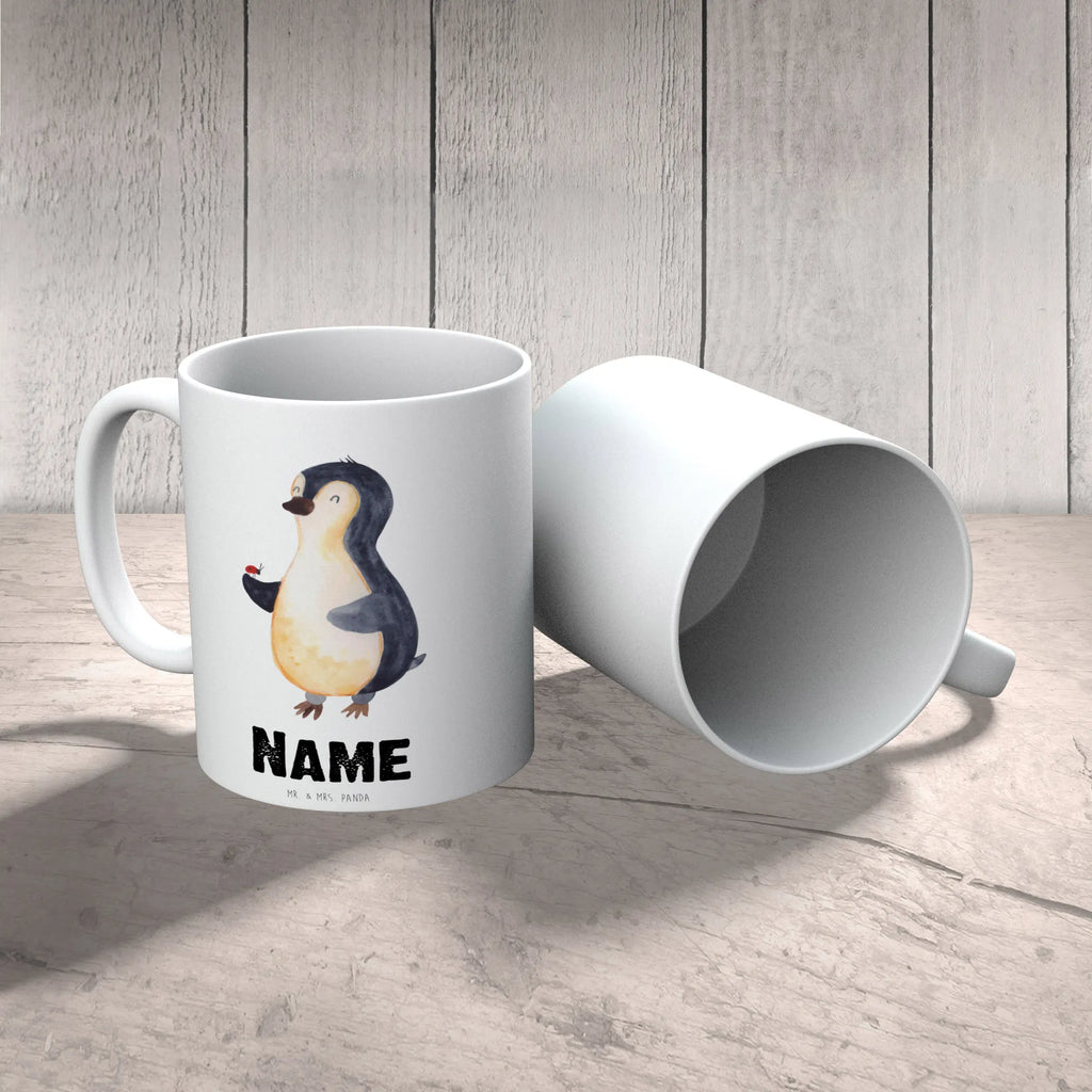 Personalised cup Penguin ladybug Penguin, North Pole, Winter, Penguins, penguins, happiness, wonder, joy, ladybird, joy of life, love