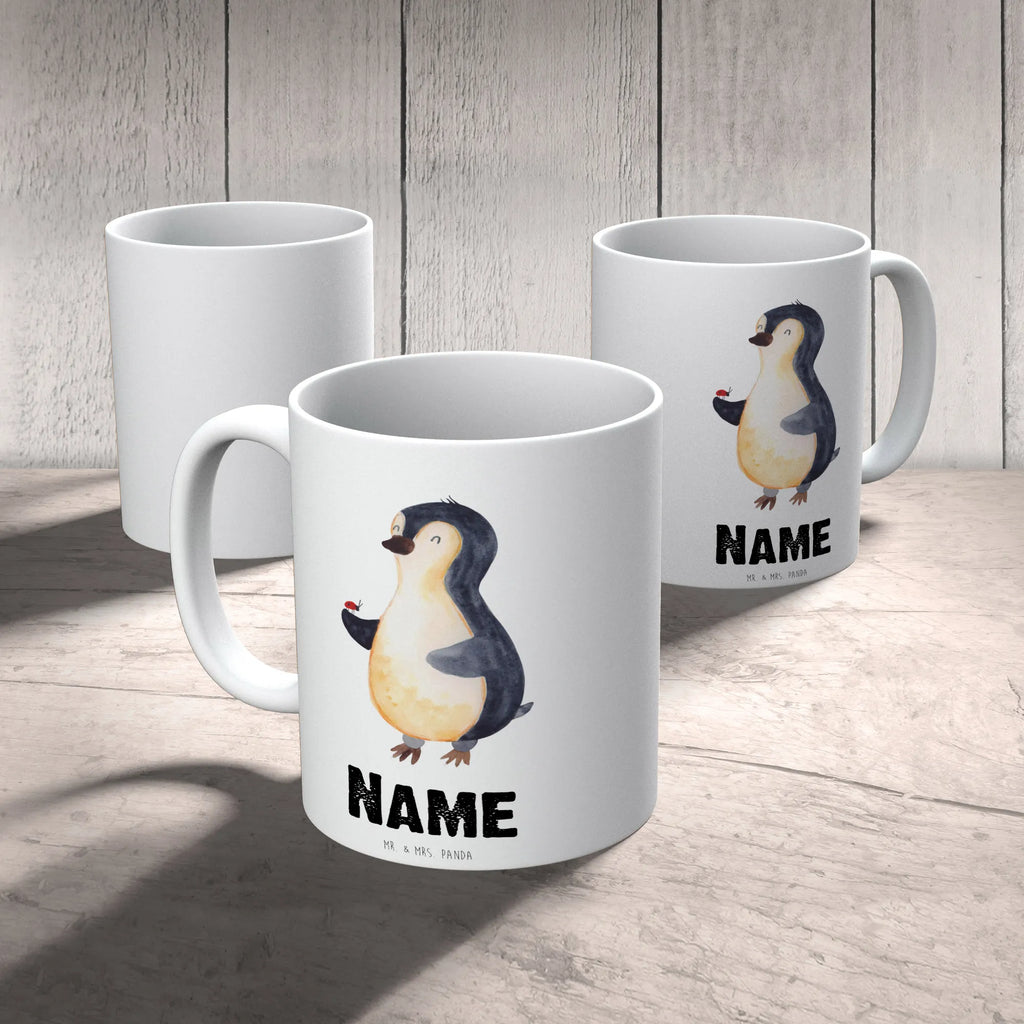 Personalised cup Penguin ladybug Penguin, North Pole, Winter, Penguins, penguins, happiness, wonder, joy, ladybird, joy of life, love
