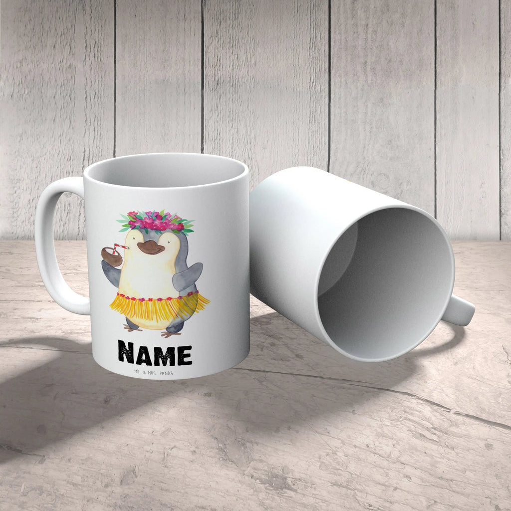 Personalisierte Tasse Pinguin Kokosnuss Namen, Namenstasse, Drucken, Tasse mit Namen, Tasse, Personalisiert, Wunschname, Personalisierte Tasse, Pinguin, Kokosnuss, Aloha, Urlaub, Pinguine, Hawaii