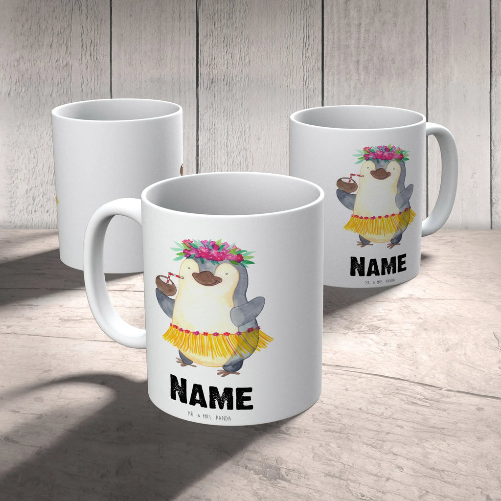 Personalisierte Tasse Pinguin Kokosnuss Namen, Namenstasse, Drucken, Tasse mit Namen, Tasse, Personalisiert, Wunschname, Personalisierte Tasse, Pinguin, Kokosnuss, Aloha, Urlaub, Pinguine, Hawaii