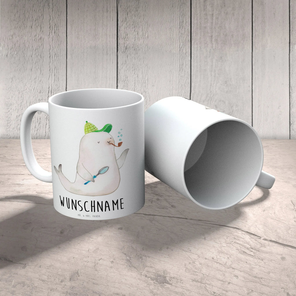 Personalisierte Tasse Robbe Sherlock Wunschname, Personalisiert, Tasse mit Namen, Namenstasse, Tasse, Personalisierte Tasse, Drucken, Namen, Tiermotive, Gute Laune, lustige Sprüche, Tiere