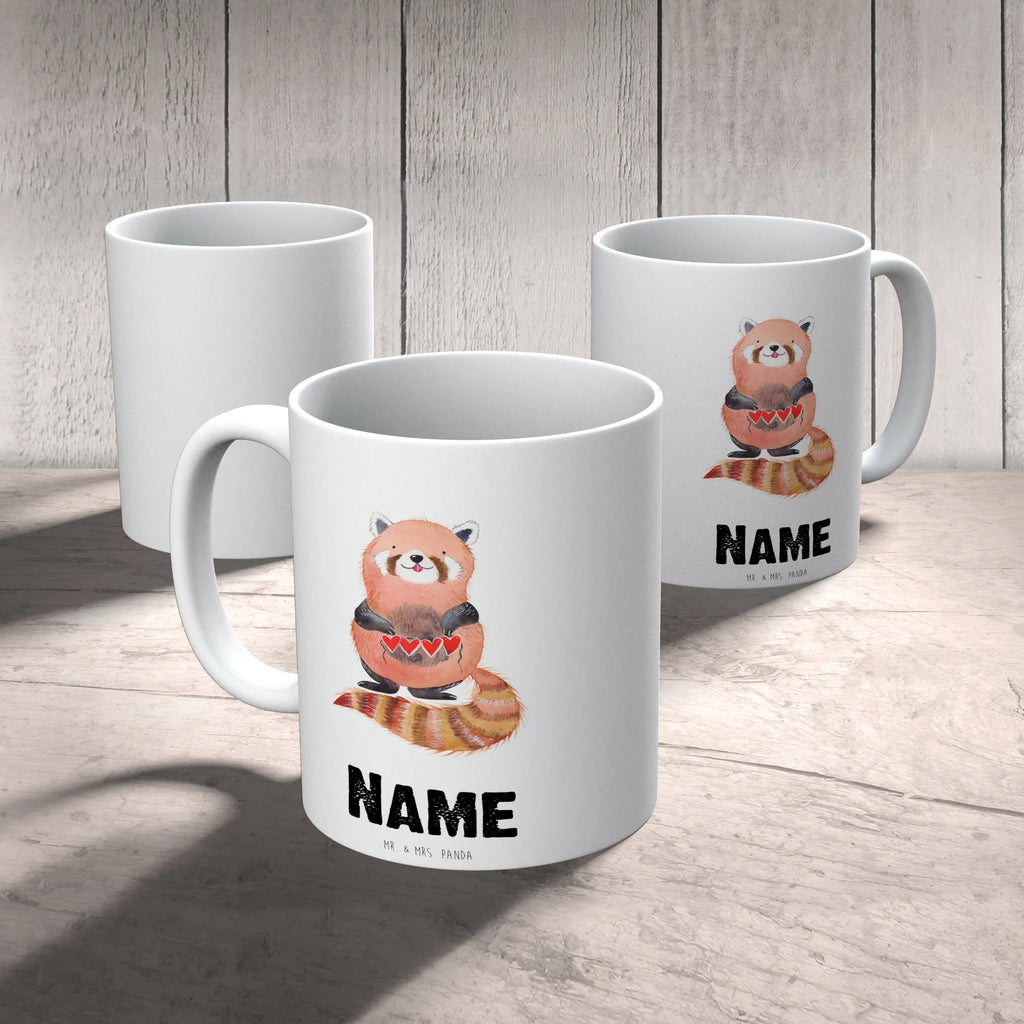 Personalisierte Tasse Roter Panda Drucken, Wunschname, Namen, Personalisiert, Personalisierte Tasse, Tasse, Tasse mit Namen, Namenstasse, Tiermotive, Gute Laune, lustige Sprüche, Tiere, Herz, Lieblingsmensch, Liebling, Rot, Panda, Liebe