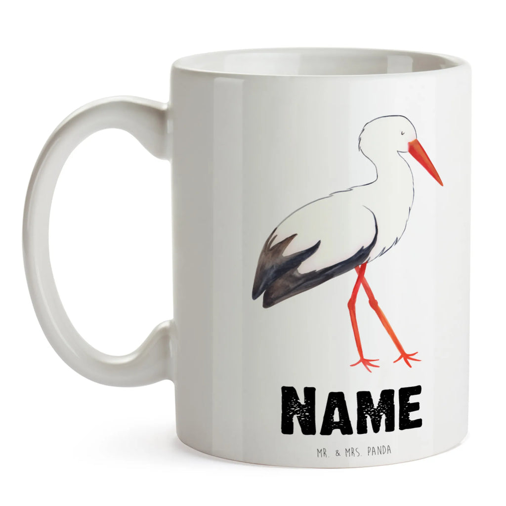 Personalisierte Tasse Storch Tasse mit Namen, Namenstasse, Namen, Drucken, Personalisierte Tasse, Wunschname, Tasse, Personalisiert, Lustige Sprüche, Tiere, Tiermotive, Gute Laune, Babybauch, Schwangerschaft, Geburt, Störche, Baby, Mutter Werden, Mutter, Schwanger, Storch, Mütter