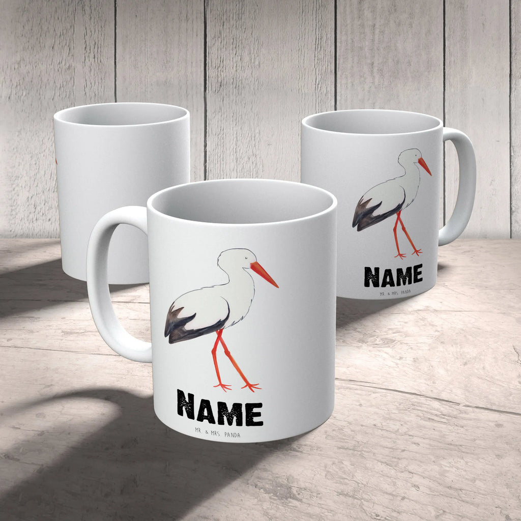 Personalisierte Tasse Storch Tasse mit Namen, Namenstasse, Namen, Drucken, Personalisierte Tasse, Wunschname, Tasse, Personalisiert, Lustige Sprüche, Tiere, Tiermotive, Gute Laune, Babybauch, Schwangerschaft, Geburt, Störche, Baby, Mutter Werden, Mutter, Schwanger, Storch, Mütter