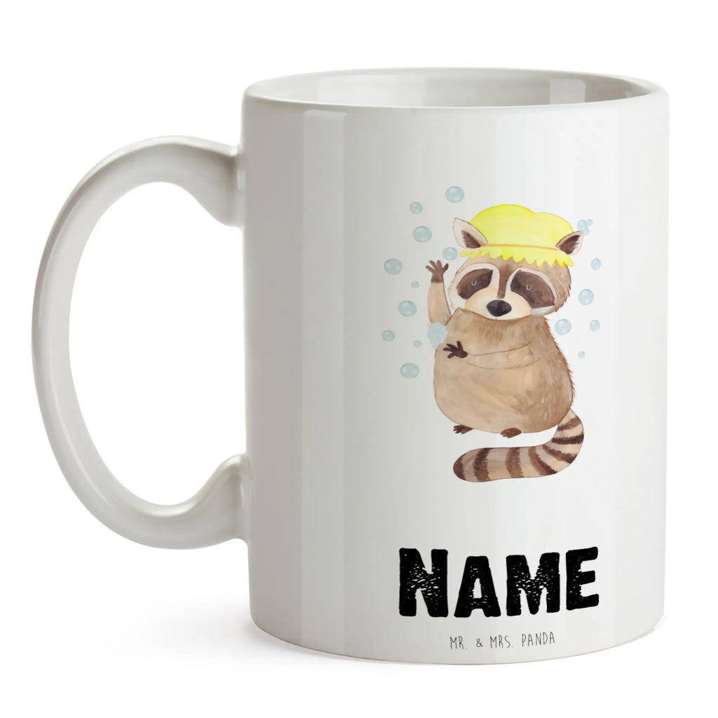 Personalised cup Raccoon small animals, cute, funny, cute animal motives, hand drawn, small world, funny sayings, good mood, happy, gifts, gift ideas, special gifts, animal lover, card, raccoon, soap bubbles, plan, daydreaming, wash