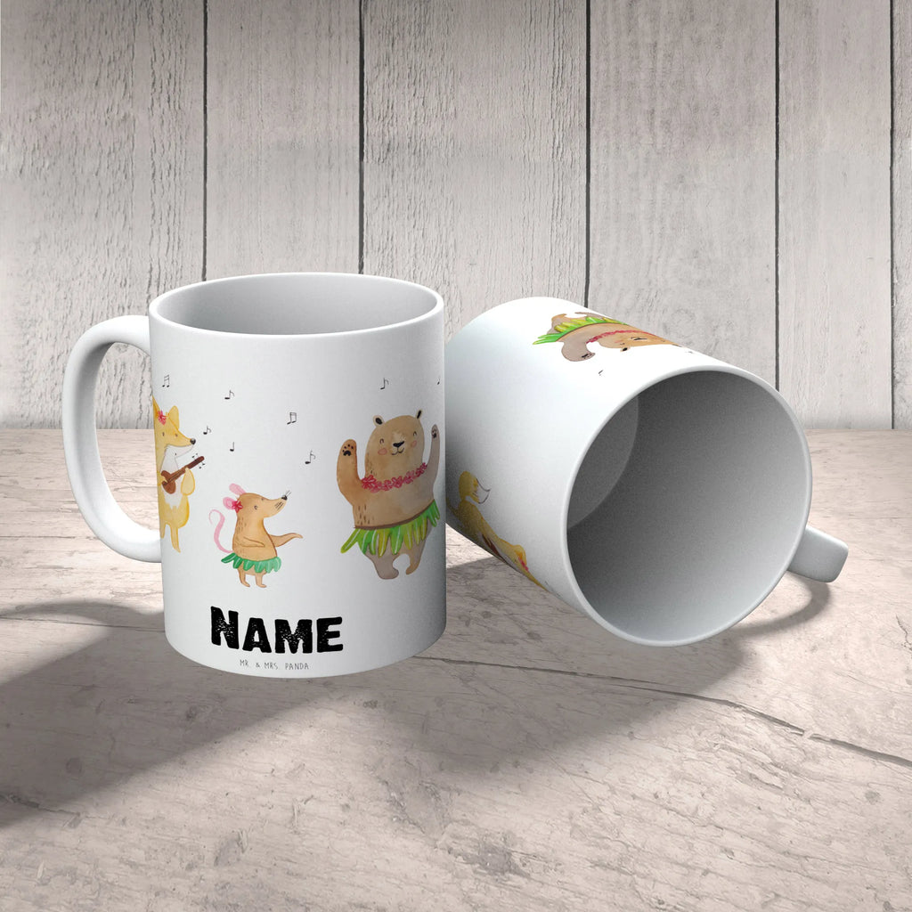 Personalised cup forest animals Aloha small animals, cute, funny, cute animal motives, hand drawn, small world, funny sayings, good mood, happy, gifts, gift ideas, special gifts, animal lover, card, life, dancing, forest animals, hedgehog, forest, laughter, rabbit, music, bear, aloha