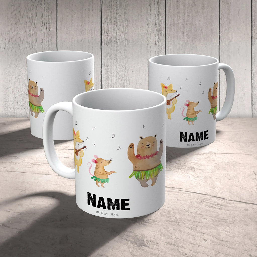 Personalised cup forest animals Aloha small animals, cute, funny, cute animal motives, hand drawn, small world, funny sayings, good mood, happy, gifts, gift ideas, special gifts, animal lover, card, life, dancing, forest animals, hedgehog, forest, laughter, rabbit, music, bear, aloha