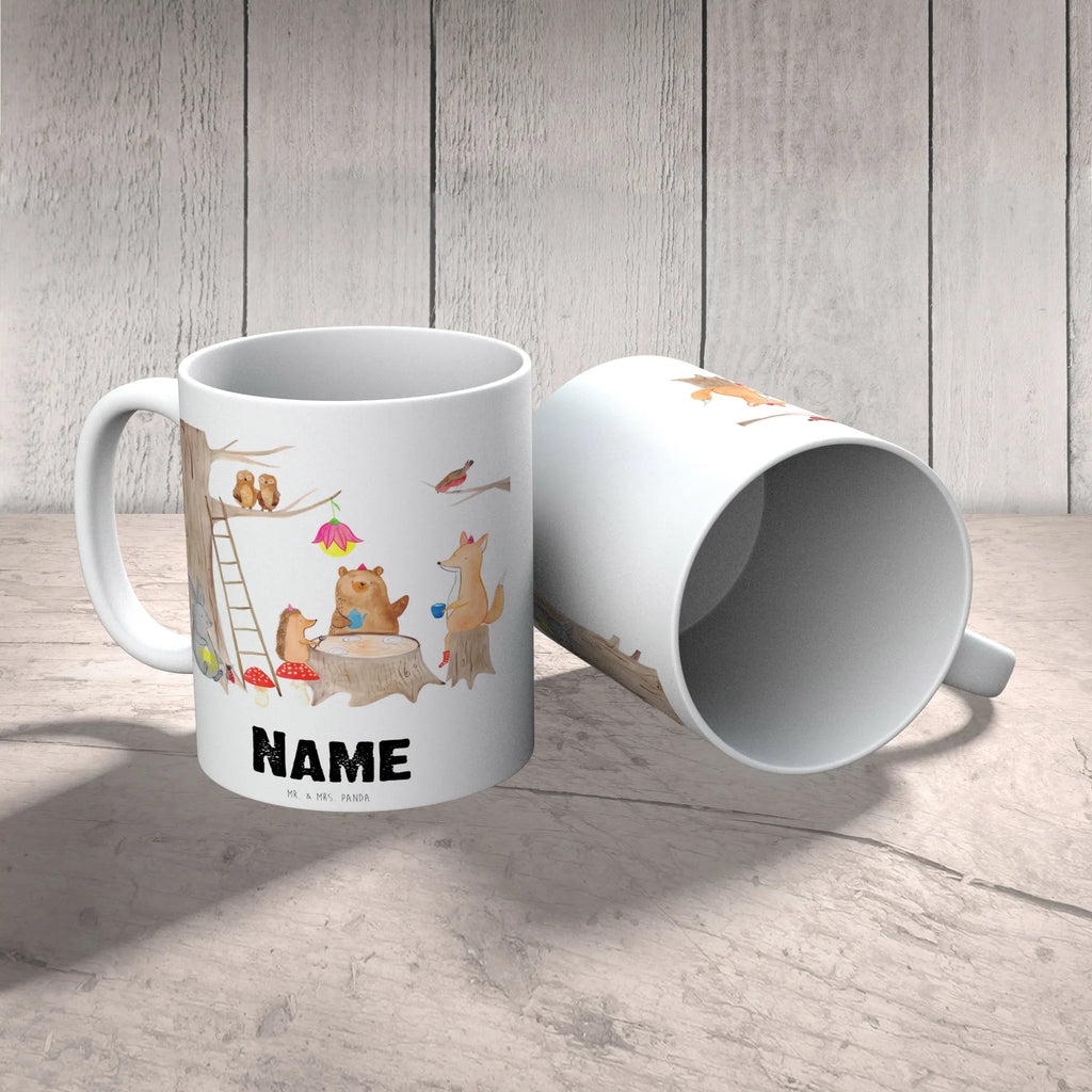 Personalised cup forest animals picnic small animals, cute, funny, cute animal motives, hand drawn, small world, funny sayings, good mood, happy, gifts, gift ideas, special gifts, animal lover, card, picnic, fox, forest, hare, squirrel, forest animals, hedgehog, mouse