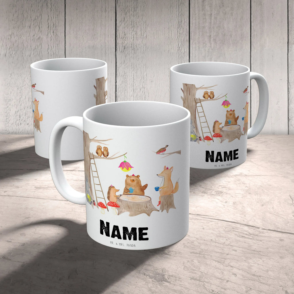 Personalised cup forest animals picnic small animals, cute, funny, cute animal motives, hand drawn, small world, funny sayings, good mood, happy, gifts, gift ideas, special gifts, animal lover, card, picnic, fox, forest, hare, squirrel, forest animals, hedgehog, mouse
