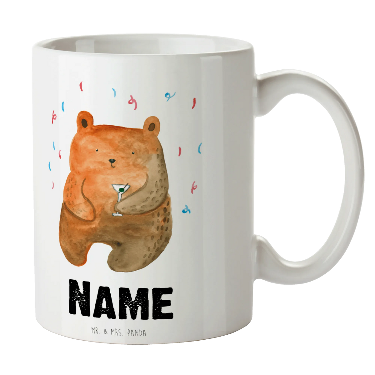 Personalised cup bear party bear, teddy, teddy bear, cuddly toy, Good mood, Birthday present, Party, Celebrate, Present, Bring a present, Funny, Partying, Birthday